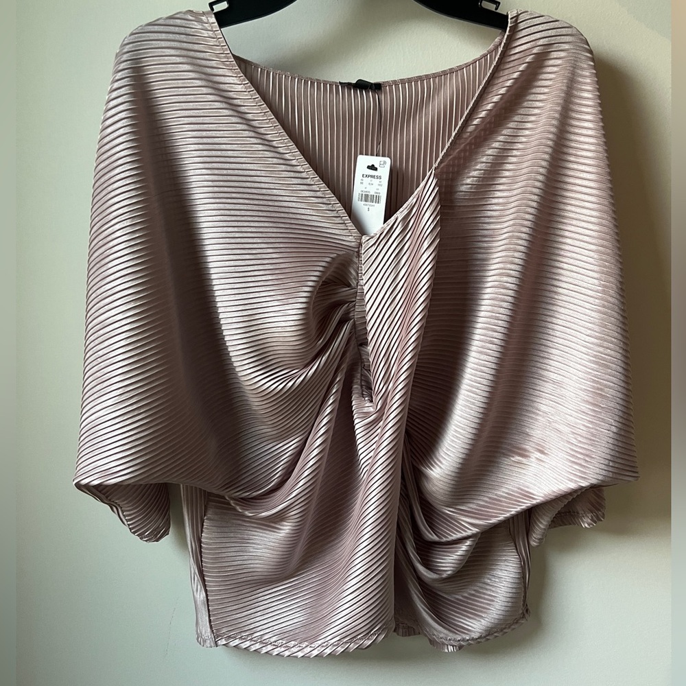 Express Pink Dolman Sleeve Ruched Blouse